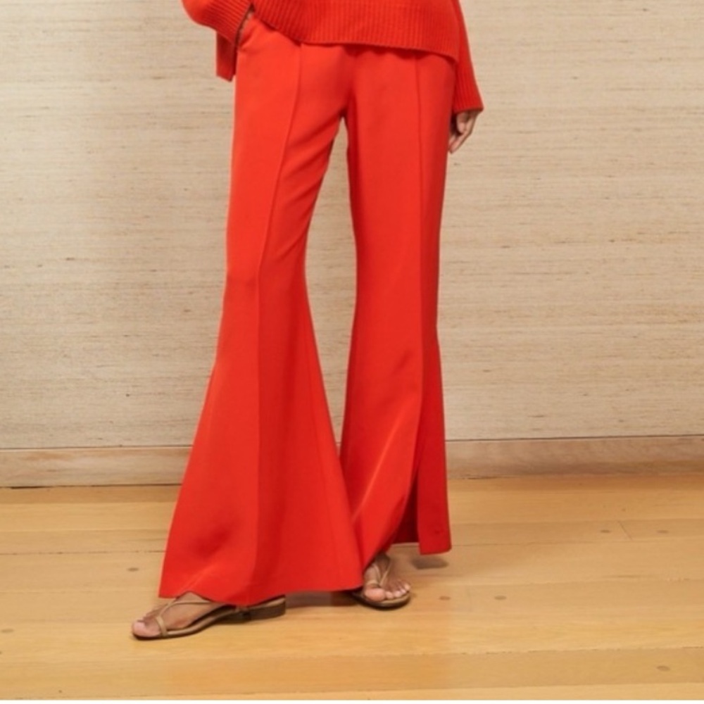 La Ligne Tess Wide Leg Pant in Red